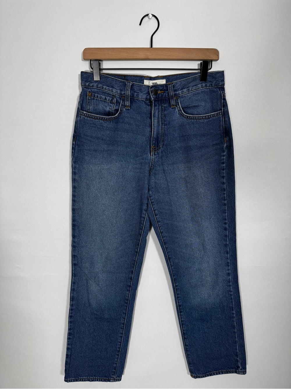 WJ75 {Vans} "Straight Leg" Blue Mom Cheeky Tapered Denim Jeans
